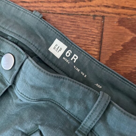 GAP Skinny Ankle Twill Casual Pants Size 6 Army Green Business Casual - Picture 3 of 8